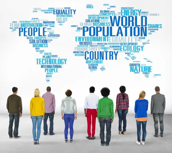 Παγκόσμιο πληθυσμό παγκόσμια άνθρωποι κοινοτική έννοια — Φωτογραφία Αρχείου