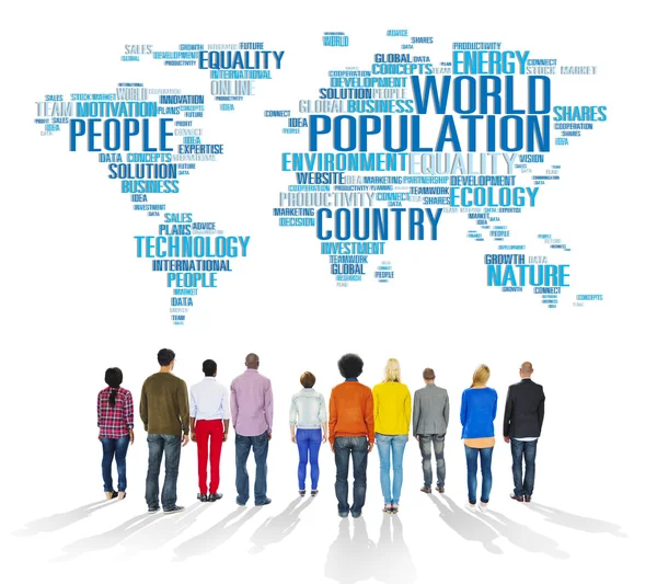 Globális világ népességének közösségi koncepció — Stock Fotó