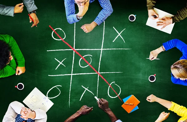 Tic-Tac-Toe Strategiekonzept — Stockfoto