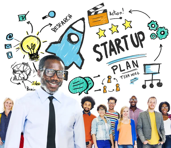 Start Up Concepto de liderazgo de éxito empresarial — Foto de Stock