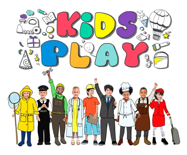 Kids Play Imagination Hobbies Concept — Stock Photo, Image