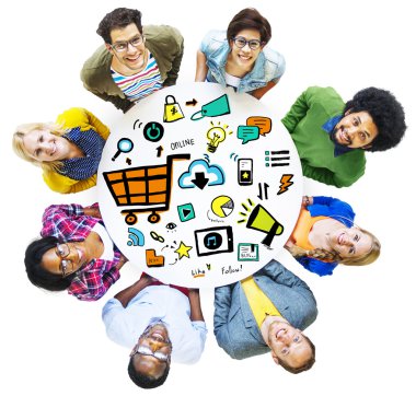 Online Marketing Team Concept