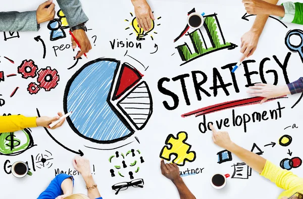 Strategie ontwikkeling Marketing Concept — Stockfoto