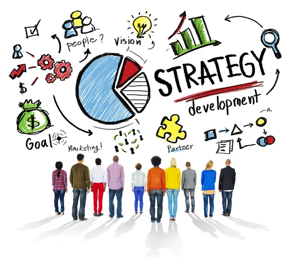Strategie ontwikkeling businessconcept — Stockfoto