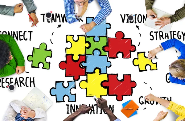 Teamwork Team Connection Strategy Concept — Stock Photo, Image