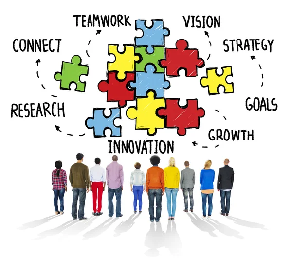 Teamwerk Team verbinding strategie Concept — Stockfoto