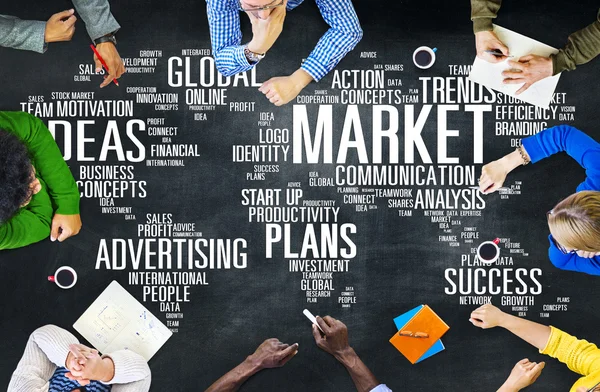 Negócios de Mercado Comércio Global de Marketing de Negócios — Fotografia de Stock