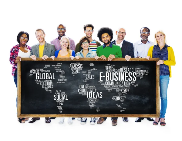E-бизнес глобальный бизнес торговли онлайн мир — стоковое фото