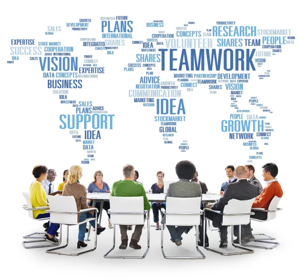 Globalne ludzi dyskusji spotkanie wsparcie pracy zespołowej — Zdjęcie stockowe