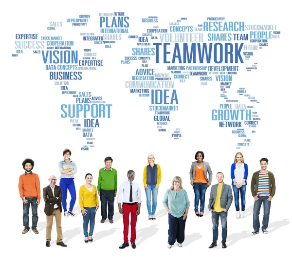 Global People Amigos Unidos Apoyo Trabajo en equipo —  Fotos de Stock