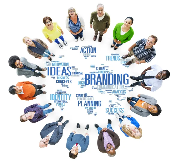 Branding wereld Global Marketing identiteit individualiteit — Stockfoto