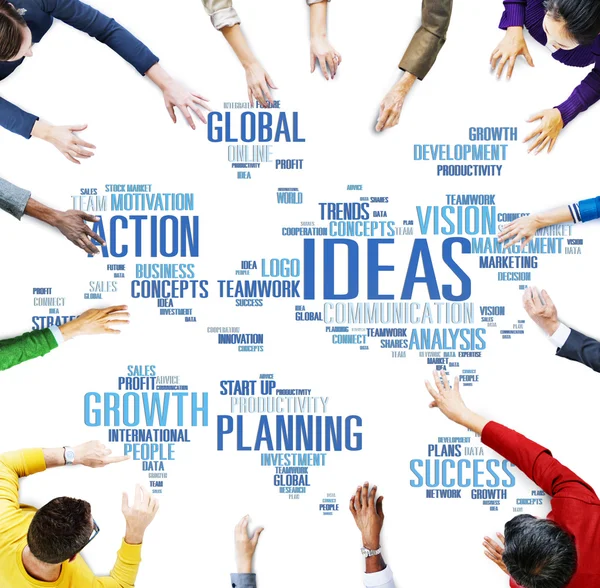 Globális emberek vita ülés kreativitás ötletek — Stock Fotó
