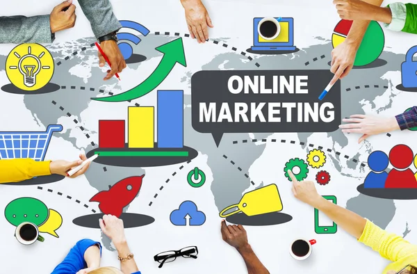Mensen en online marketing concept — Stockfoto