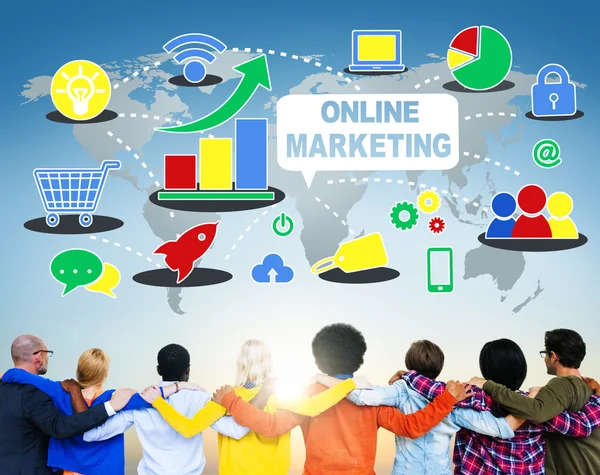 Insanlar ve online pazarlama kavramı — Stok fotoğraf