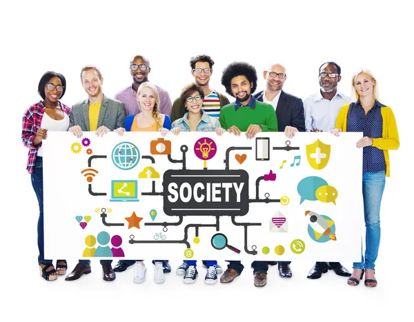 Conexão de rede social de mídia social da sociedade — Fotografia de Stock