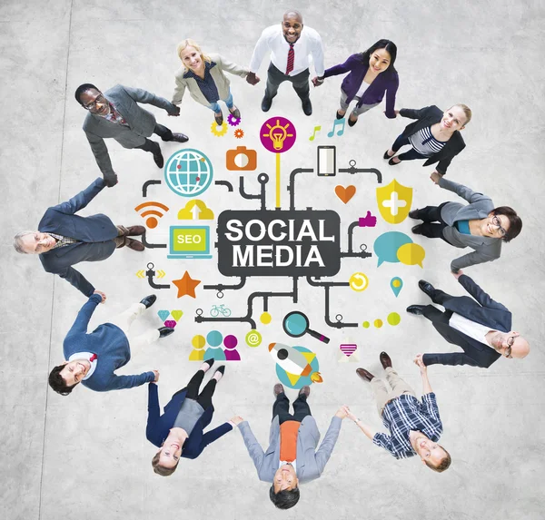 Social Media Social Networking Connection Global — Stock Photo, Image