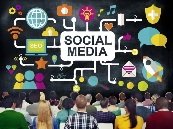 Social Media Conexão de Redes Sociais Global — Fotografia de Stock