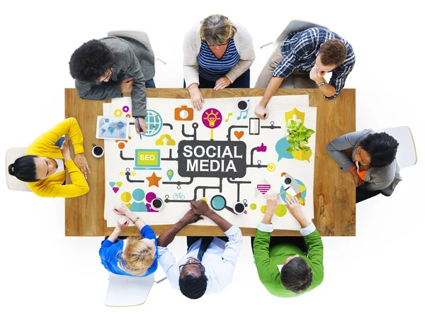Social Media Social Networking Connection Global — Stock Photo, Image