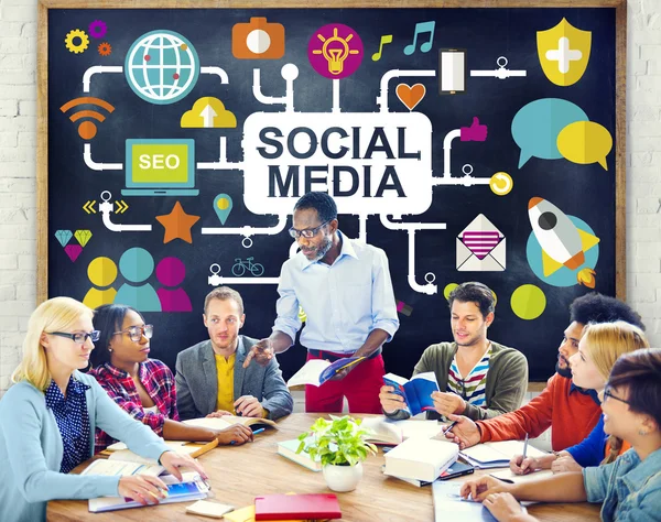 Social Media Connessione di social network globale — Foto Stock