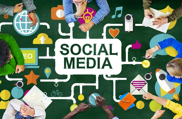 Social Media Social Networking Connection Global — Stock Photo, Image