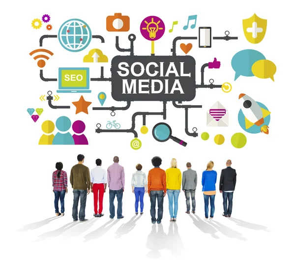 Social Media Connessione di social network globale — Foto Stock