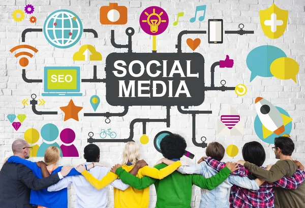 Médias sociaux Social Networking Connection Global — Photo