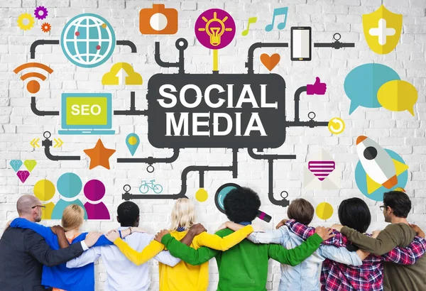 Social Media Social Networking Connection Global — Stock Photo, Image