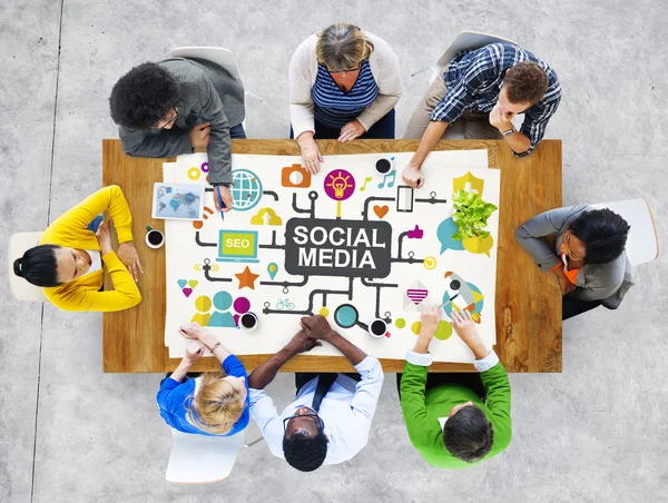 Social Media Conexão de Redes Sociais Global — Fotografia de Stock