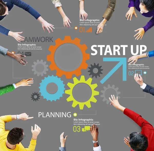Opstarten nieuwe Business Plan strategie Teamwork — Stockfoto