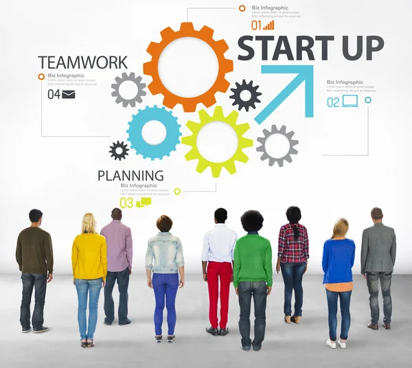 Opstarten nieuwe Business Plan strategie Teamwork — Stockfoto