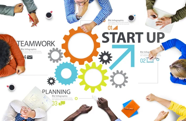 Opstarten nieuwe Business Plan strategie Teamwork — Stockfoto