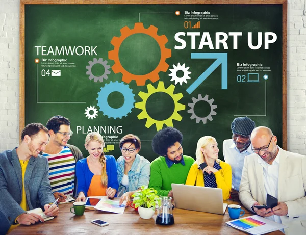 Inicialização Novo Plano de Negócios Estratégia Trabalho em equipe — Fotografia de Stock
