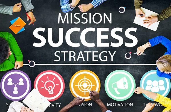 Concetto di strategia di successo della missione — Foto Stock