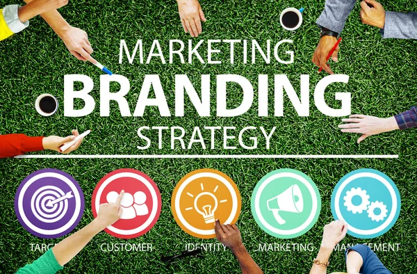 브랜드 마케팅 개념을 브랜딩 — 스톡 사진