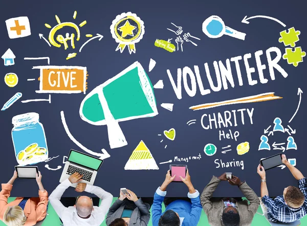 Pojęcie pomocy wolontariuszy miłości — Zdjęcie stockowe