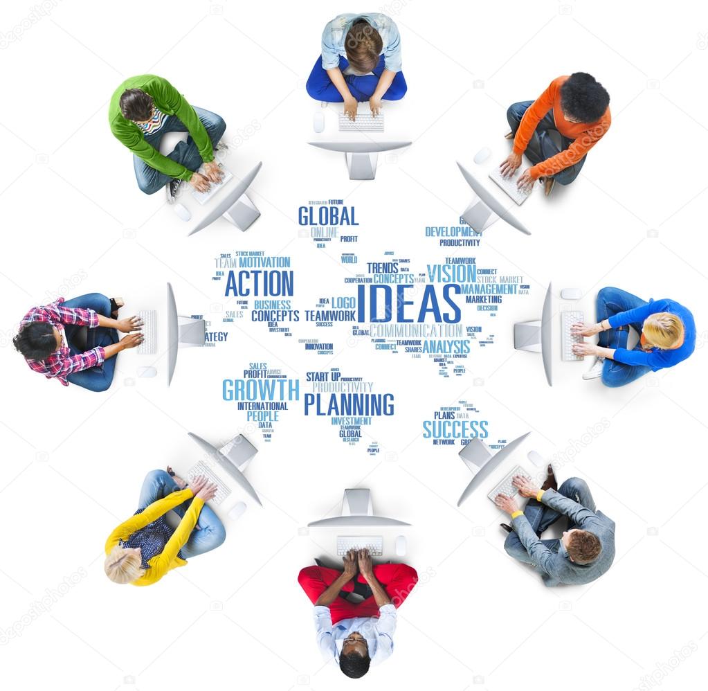 Global People Computer Networking Creativity Ideas — Stock Photo