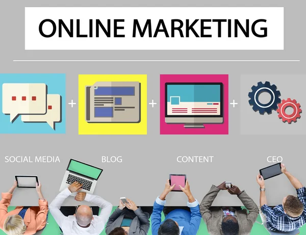 Concepto de estrategia de marketing online — Foto de Stock