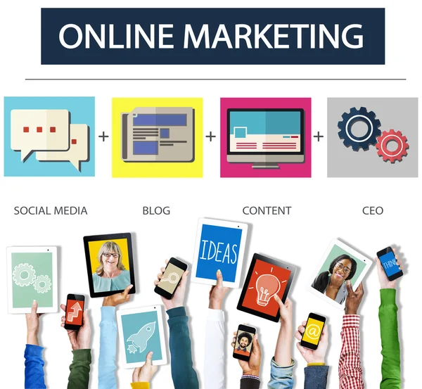 Concepto de estrategia de marketing online — Foto de Stock