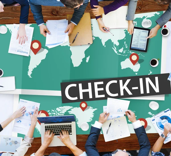 Check-In ve kavram seyahat — Stok fotoğraf