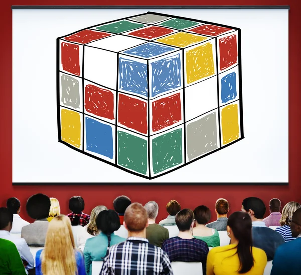 Puzzle Cubo Inteligência Conceito — Fotografia de Stock