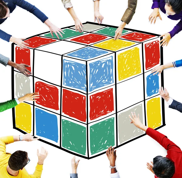 Puzzle Cube Intelligence Concept — Photo