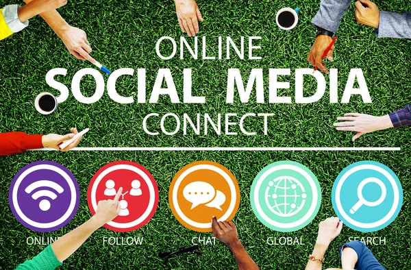 Concetto di social media online — Foto Stock