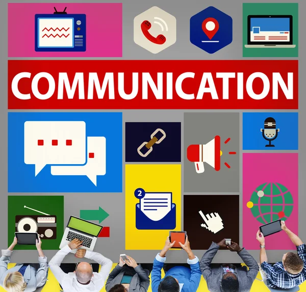 Concepção de conversação de mensagens instantâneas de comunicação — Fotografia de Stock
