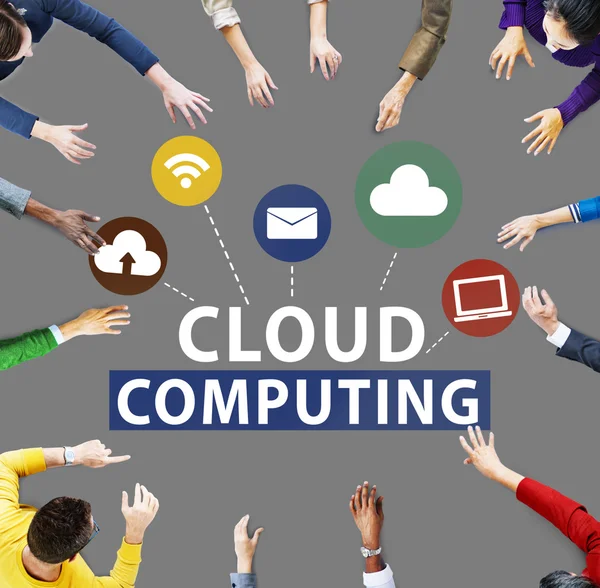 Το Cloud Computing Internet αποθήκευσης έννοια — Φωτογραφία Αρχείου