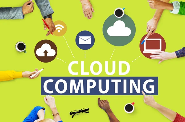 Το Cloud Computing Internet αποθήκευσης έννοια — Φωτογραφία Αρχείου