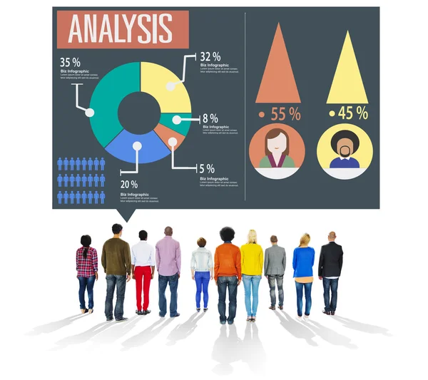 Conceito de Diagrama Gráfico de Compartilhamento de Marketing — Fotografia de Stock