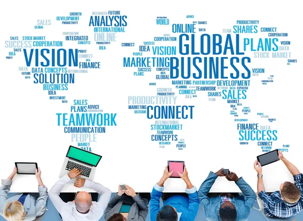 Conceito Global de Conexão de Negócios — Fotografia de Stock