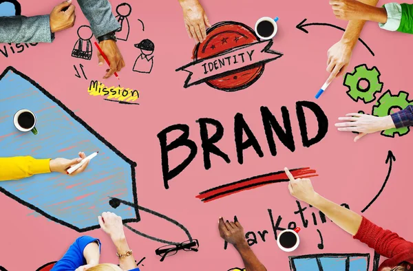 브랜드 마케팅 개념을 브랜딩 — 스톡 사진