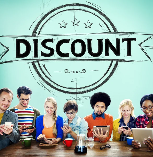 People Discussing About Discount — Stock Photo, Image