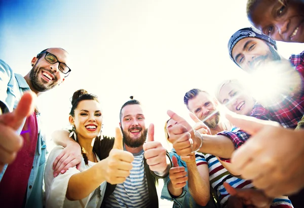 Diversity friends with Thumbs Up Concept — Stock Photo, Image